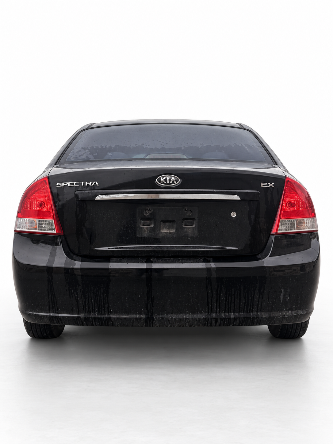 2007 Kia Spectra EX rear view on white background
