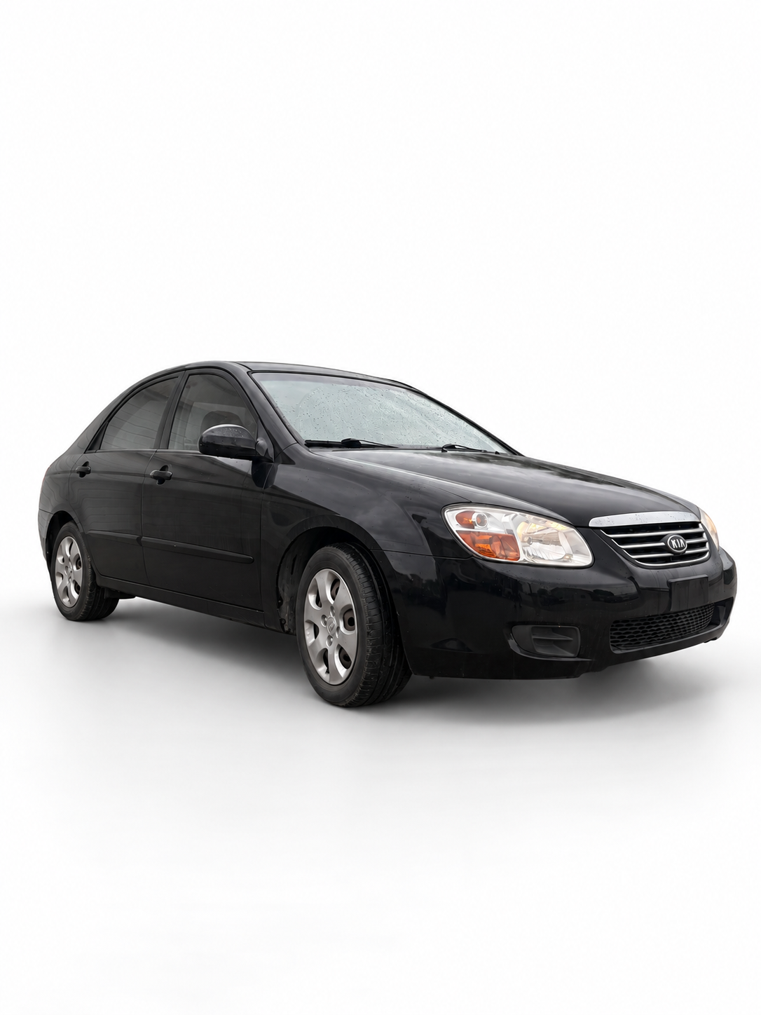 2007 Kia Spectra EX front passenger-side angle on white background