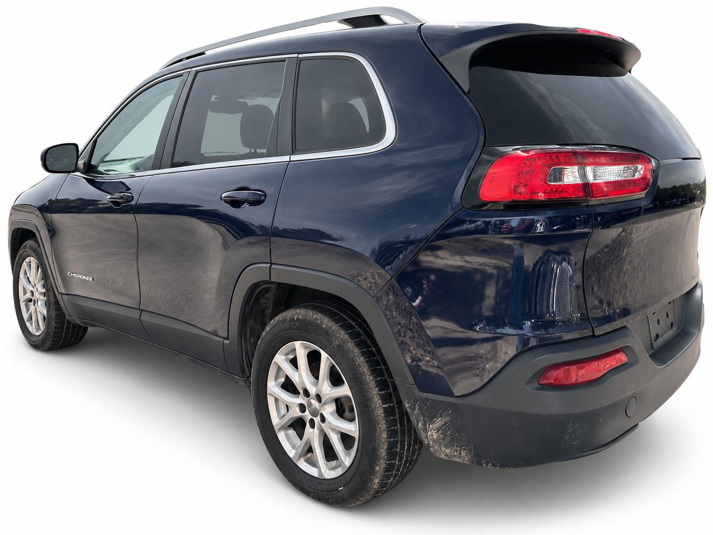 2016 Jeep Cherokee Limited rear passenger-side cosmetic damage on white background